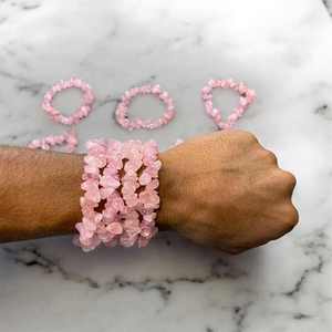 เกรด AAA ลูกปัดคริสตัลโรสควอตซ์สีชมพูธรรมชาติทำด้วยมือเครื่องประดับคริสตัลสำหรับความรักและพลังงานบวก - Product Image 3