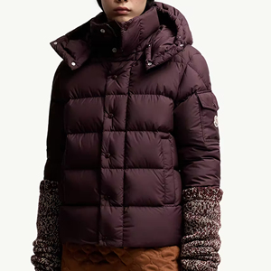 Custom Winter Windbreaker Glossy Padded Quilted Puffer Down Jacket With <b>Detachable</b> Hood by Marfa International - Product Image 2