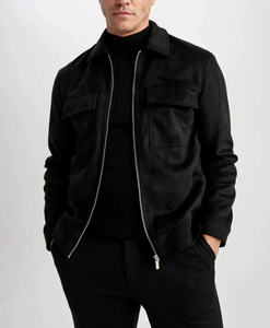 Blouson de moto en daim d'hiver tendance, écologique et imperméable, coupe moderne, durable, unisexe - Product Image 1