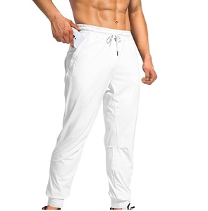 Pantalones de chándal de lona informales ajustados de alta calidad para hombre, pantalones de chándal personalizados 100% poliéster, bolsillos deportivos con cremallera - Product Image 5