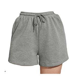Wholesale 100% Cotton Fleece High Waist <b>Drawstring</b> Sweat Shorts for Women Vintage Solid Design Custom Logo Hot OEM Service 2026 - Product Image 3