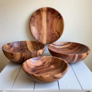 BOLS EN BOIS MEILLEURS FABRIQUÉS POUR BOL À FRUTS Ensemble avec impression enduite d'émail pour bols décoratifs de restaurant et d'hôtel japonais - Product Image 4