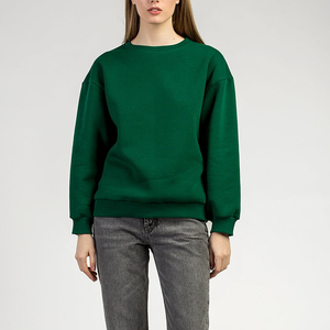 French Terry Drop Shoulder Mock Neck Hoodies Sudaderas Algodón de alta calidad Cuello redondo Sudadera de mujer de gran tamaño - Product Image 3