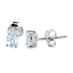 Pendientes de Plata de Ley 925 con Gemas Shah para Mujer, Topacio Azul Cielo Natural, Estilo Moderno y Lindo para Compromiso y Boda - Product Image 1
