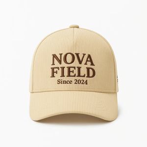 Usine 5 Panneau Logo de broderie personnalisé Chapeaux en velours côtelé de haute qualité Gorras a Frame Sports de plein air Hommes Femmes Casquette de baseball - Product Image 2