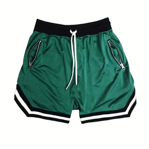 Pantalones cortos de gimnasio con logotipo personalizado de alta calidad para hombre, venta al por mayor, lisos informales negros con tela de malla transpirable, técnicas de impresión de cintura de lona - Product Image 1