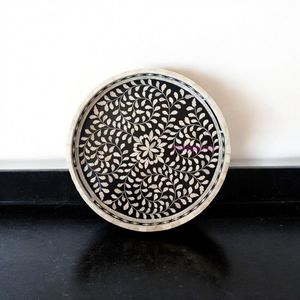 Decorative MOP Serving <b>Tray</b> With Intricate Inlay Design Perfect For Weddings <b>Parties</b> And Modern Home Decorations - Product Image 1