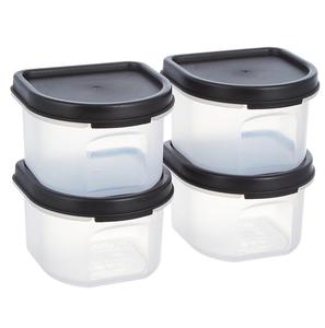 Antimicrobial Modular Plastic <b>Storage</b> Containers BPA-Free 250ml Set of 4 <b>Stackable</b> Lunch <b>Boxes</b> for Snacks and Spices - Product Image 1