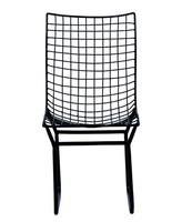Chaise de salle à manger vintage en fer et acier pour jardin extérieur, salon ou atelier, meubles de jardin, chaise en métal