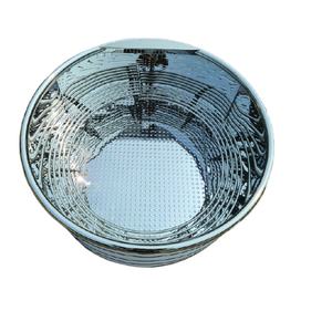 Deluxe 180cm Outdoor Villa Hoteles Spa Tubs 304 Bañera de hidromasaje redonda de acero inoxidable con tapa de madera de cedro rojo y 2 luces LED integradas - Product Image 2