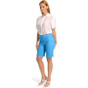 Shorts de Trabajo de Cintura Alta con Dobladillo en Tulipán, Antiarrugas, Color Sólido, con Logotipo, Elásticos y Cómodos para Oficina, Marca Jenna Rose Petite - Product Image 1