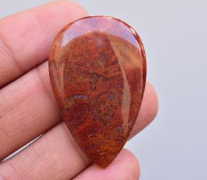 Cabochon de pierre précieuse d'agate de mousse rouge-Cabochon de pierre précieuse d'agate de mousse rouge en vrac-Agate pierre précieuse en vrac - Product Image 6