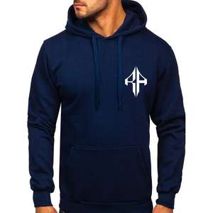 เสื้อฮู้ดแบบสวมหัวของผู้ชายผ้าคอตตอนพิมพ์ลายซิลค์สกรีน100% วัสดุผ้าคอตต้อนโลโก้ตามสั่ง - Product Image 4