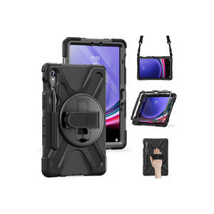 Étui de protection Netzy pour tablette Galaxy Tab S10 Lite Zore Defender, coque en silicone noire avec accents en TPU, PU, PC et cuir PU - Product Image 1