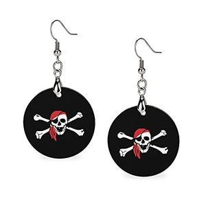 Conjunto de pendientes con diseño impreso de madera redonda para hombre, set de pendientes hechos a la moda para fiesta, soporte para todas las estaciones, venta al por mayor - Product Image 1