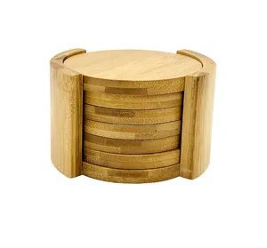 New Simple & Trendy Walnut Bamboo Coasters Set Japanese <b>Wooden</b> Engraving Blanks Classic Mat/Pad Kitchen Dining Drinks Home Decor - Product Image 5