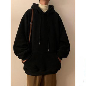 Spring New Solid Color <b>Hoodie</b> Men's Casual Loose Fit <b>Couple</b> Sweatshirt - Product Image 5