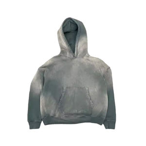 Alta calidad invierno bordado Street Wear hombres ácido lavado sudaderas con capucha pulóver - Product Image 2