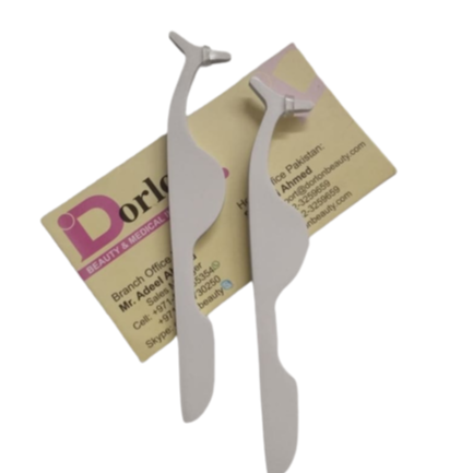 Dorlon Sustainable Stainless Steel Eyelash Tweezers False Eyelash Clip Customizable Private Logo Lash Applicator White Powder