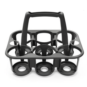 ตะกร้าเก็บขวดพลาสติกสีเทา 6 ช่อง สำหรับขนส่งเครื่องดื่ม - Product Image 2