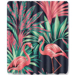 Custom Printed Waterproof Shower Shower <b>Curtain</b> for Bathroom Waterproof Polyester with <b>Hooks</b> - Product Image 5