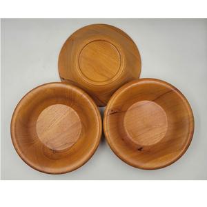 Plato de goma de madera minimalista de Color Natural personalizable, forma redonda ecológica, platos y platos de Vietnam OEM/ODM - Product Image 4