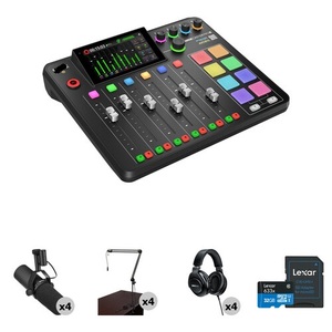 Kit de podcasting Pro II pour 4 personnes, neuf, avec micros SM7B, bras de diffusion et casques - Product Image 1