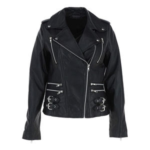 Chaqueta de cuero para mujer, chaqueta de cuero de vaca auténtica de piel de cordero a la moda para mujer - Product Image 1