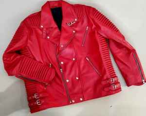 High Quality Customizable Cow Skin Leather Jacket Logo Vintage Style <b>Denim</b> <b>Fabric</b> Plain Dyed Zipper Winter OEM Service Available - Product Image 6