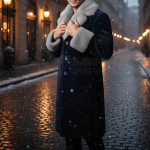 เสื้อโค้ทผู้ชาย ผ้าวูล/โพลีเอสเตอร์  ใส่สบาย  สำหรับใส่ในชีวิตประจำวัน  มีจำหน่าย - Product Image 5