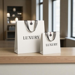 Tùy chỉnh thực hiện thời trang sang trọng Túi mua sắm cho phụ nữ tráng giấy với cán xử lý in túi giấy - Product Image 4