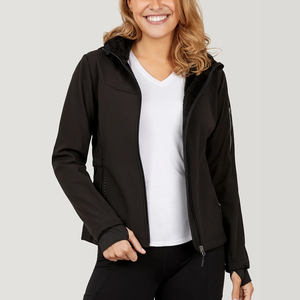 Wholesale <b>Women's</b> Winter Softshell Hooded <b>Jacket</b> with Stand Collar Printed Breathable Design for Outdoor Hiking & <b>Zip</b>-<b>Up</b> Closure - Product Image 2