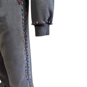 ชุดวอร์มมีฮู้ดแบบมีซิปติดโลโก้ออกแบบได้ตามต้องการมีฮู้ดทรงหลวมกางเกงมีฮู้ดซักด้วยกรดชุดวอร์มพิมพ์ DTF เต็มรูปแบบ - Product Image 4