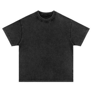 Camiseta lavada con ácido y bordado con logotipo personalizado para hombre, ropa de calle de algodón 100% de gran tamaño, estampado Vintage desgastado, gráfico Original - Product Image 2