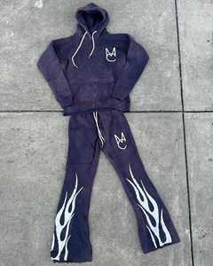 Sudadera con capucha lavada con ácido de gran tamaño personalizada, ropa de calle Vintage, gráfico bordado, 100% algodón, invierno, XL, con capucha, cremallera, diamantes de imitación - Product Image 2