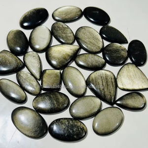 Obsidienne dorée naturelle de haute qualité Flash cristal noir guérison minérale pierre précieuse en vrac pour les décorations - Product Image 4