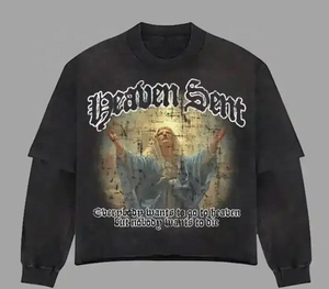 เสื้อยืดแขนยาวผ้าฝ้าย100% เข้ารูปบ็อกซี่แบบสองชั้นลายวาฟเฟิล - Product Image 4