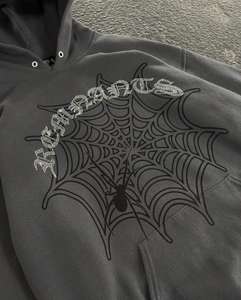 Sudadera con Capucha de Manga Larga con Estampado Gráfico para Hombre, Estilo Urbano, Oversize, de Tejido Pesado, Lavado Ácido, Corte Recto, 100% Algodón Tejido - Product Image 6