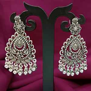 Joyería oxidada india de alta calidad, conjunto de pendientes colgantes con abalorios de bolas de Metal Vintage bohemio Floral, joyería de moda para mujer - Product Image 2