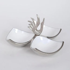 ชามเสิร์ฟไอศกรีมอลูมิเนียมเคลือบพิมพ์ลายเคลือบสีขาว - Product Image 1