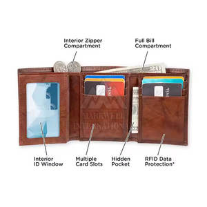 Cartera de Cuero de Buena Calidad a Precio Competitivo para Hombre, Cartera de Cuero Hecha a Mano Totalmente Personalizada - Product Image 3