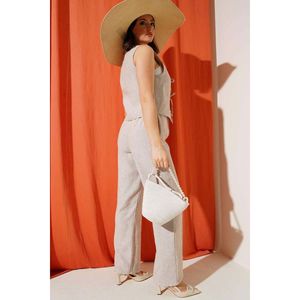 Ensemble 2 pièces femme beige avec nœud sur le devant - Product Image 3