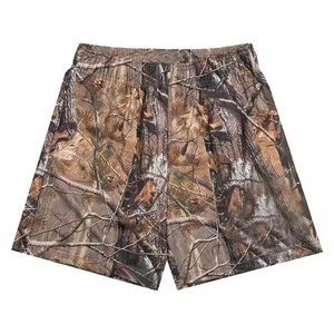 Logo personnalisé OEM Short de sport de fitness pour hommes Streetwear 100% coton motif acide USA XS maille élastique à la taille - Product Image 2