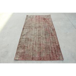 Alfombra Antigua, Alfombra Turca de 3.5x6.9 pies, Alfombra de Lana Roja - Product Image 1