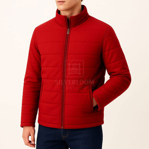 Chaqueta acolchada de invierno para hombre, chaqueta acolchada cálida con cuello levantado, chaqueta informal para exteriores con cierre de cremallera, logotipo personalizado disponible - Product Image 4