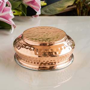 Marmites et casseroles Handi Mughlayi en acier et cuivre avec design martelé, vaisselle de service pour usage domestique et commercial - Product Image 2