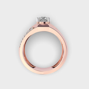 Elegante anillo de bodas de oro de 14 quilates para hombre estilo de sello con Juego de puntas de diamante cultivadas en laboratorio redondo incoloro Banda ancha estilo artesanal - Product Image 6