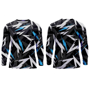 เสื้อยืดแขนยาวผู้ชายแบบขายส่ง สั่งทำโลโก้ OEM ได้ ผลิตจากโพลีเอสเตอร์ 100% น้ำหนัก 140 กรัม ป้องกันรังสียูวี 50+ ระบายอากาศได้ดี ต้านเชื้อแบคทีเรีย แห้งเร็ว พิมพ์ลายดิจิตอล - Product Image 1