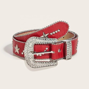 Cinturón de Cuero Estilo Punk Moderno 2026 para Jóvenes, Cinturón Casual con Hebilla de Diamantes de Imitación Personalizada y Material de Aleación, Venta al Por Mayor - Product Image 6