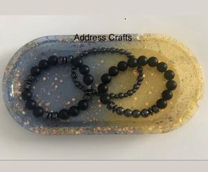 Plateau à bijoux en résine ovale à prix abordable Anneau de luxe Boucles d'oreilles Collier Plateau de rangement Cadeau de mariage Bijoux Vanity Organisateur - Product Image 1